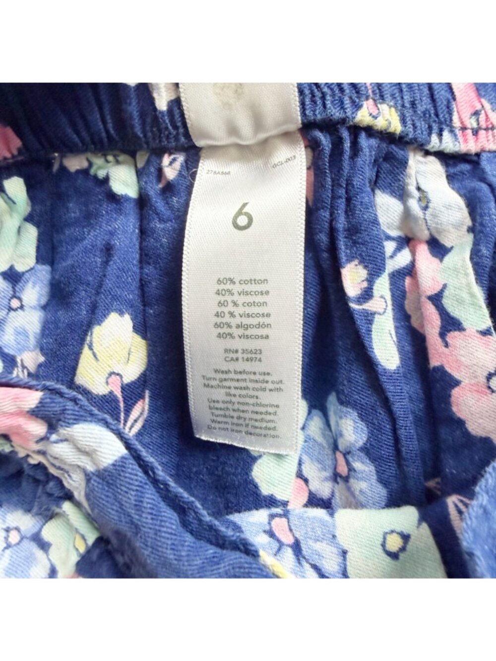 Carter's Girls Floral Print Skirt Navy Comfortable Lightweight Design 6 - Picture 3 of 4